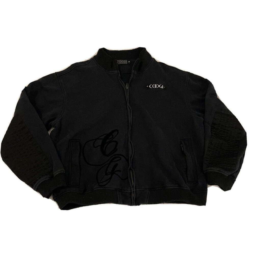 Coogi Mens 2xl Full Zip Jacket xxl Black logos graphics sweatshirt